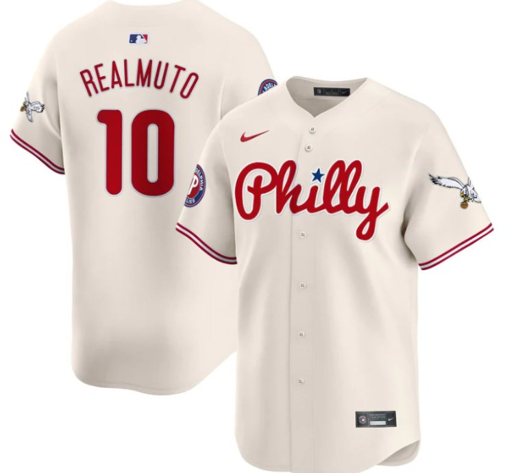 Jtrealmuto Jersey 10 Phillies And Eagles Vapor Premier Limited Stitched Cream