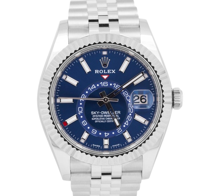 Rolex Sky-dweller 2022 New Papers Rolex Sky-dweller Blue Jubilee Steel 18k 42mm 326934 Box