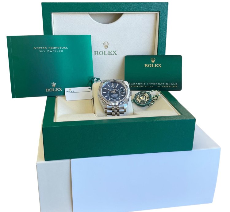 Rolex Sky-dweller 2022 New Papers Rolex Sky-dweller Blue Jubilee Steel 18k 42mm 326934 Box