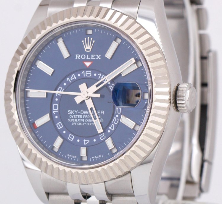 Rolex Sky-dweller 2022 New Papers Rolex Sky-dweller Blue Jubilee Steel 18k 42mm 326934 Box