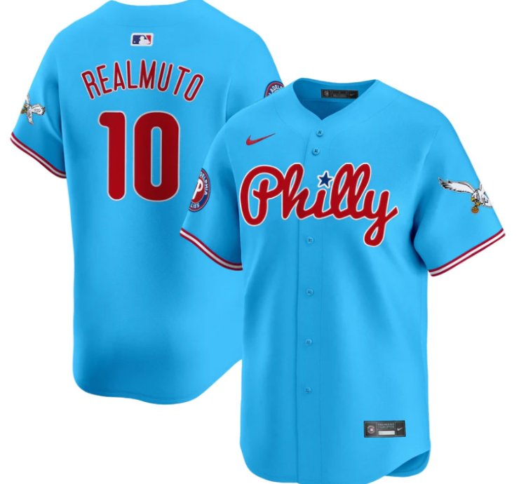 Jtrealmuto Jersey 10 Phillies And Eagles Vapor Premier Limited Stitched Light Blue