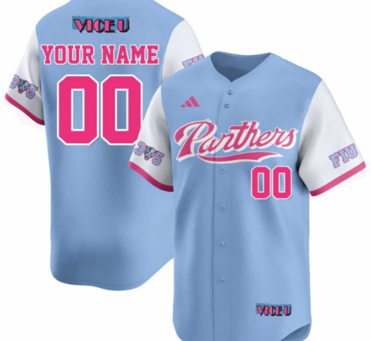 Custom Fiu Baseball Jersey Name Number 2025 Vice U All Stitched Blue