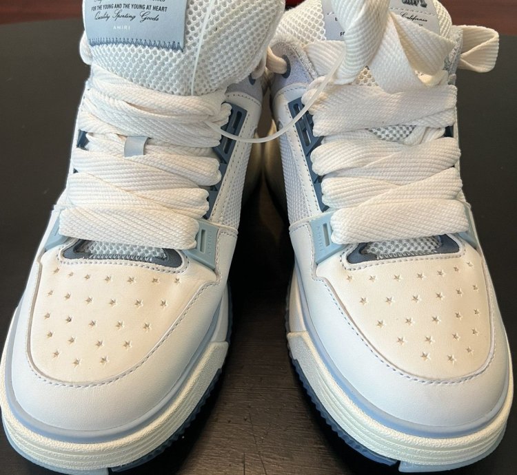 Amiri Ma-1 In White And Blue Size 9 Msrp 790