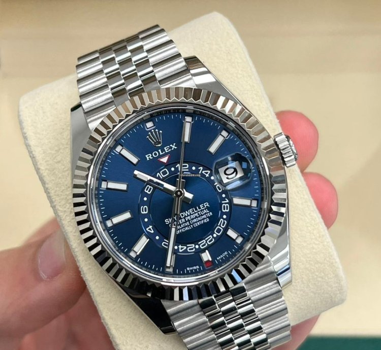Rolex Sky-dweller 2023 Steel Sky-dweller Blue Dial Jubilee Bracelet Unworn Box And Papers 326934