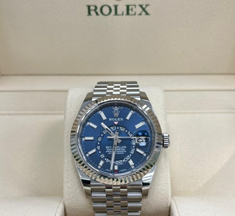 Rolex Sky-dweller 2023 Steel Sky-dweller Blue Dial Jubilee Bracelet Unworn Box And Papers 326934