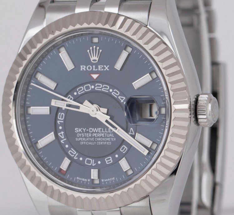 Rolex Sky-dweller 2024 New Papers Rolex Sky-dweller Blue 42mm Stainless Jubilee Watch 336934 Box