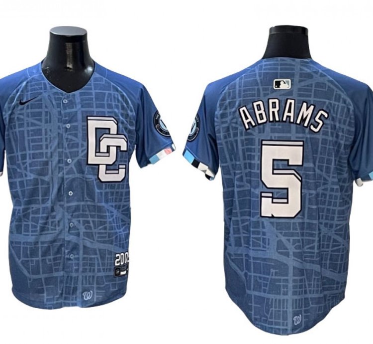 Washington Nationals 5 Cj Abrams Blue 2025 City Connect Limited Jersey