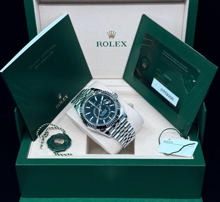 Rolex Sky-dweller 2025 Brand New Black Dial Jubilee 336934 Box And Papers