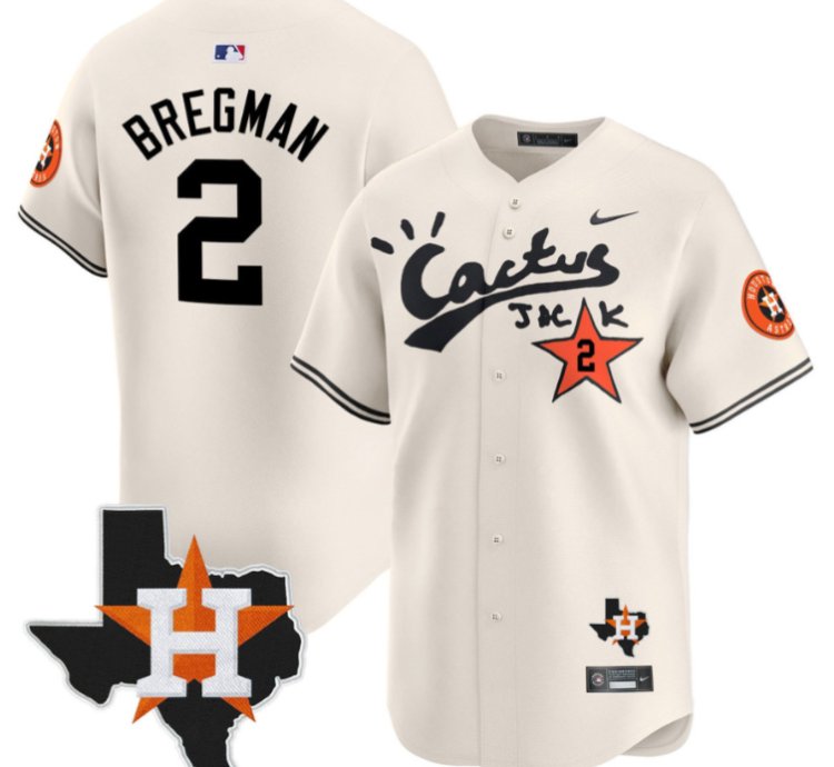 Alex Bregman 2 Houston Astros Cactus Jack Limited Jersey Houston Patch