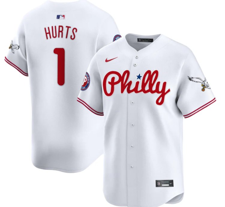 Jalen Hurts Jersey 1 Phillies And Eagles Vapor Premier Limited Stitched White