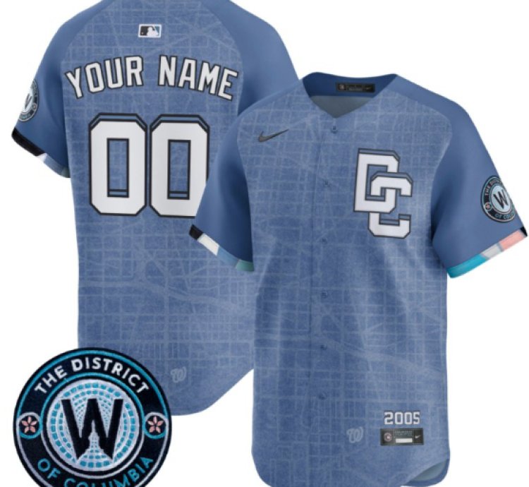 Custom Washington Nationals Jersey 2025 City Connect Vapor Premier Limited Stitched Blue