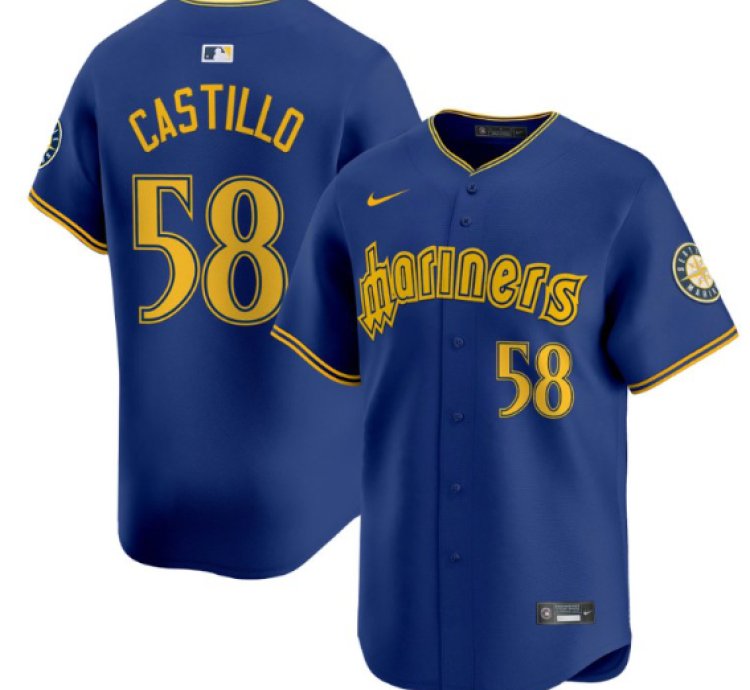 Luis Castillo Jersey 58 Seattle Mariners 2025 Vapor Premier Limited Stitched Blue