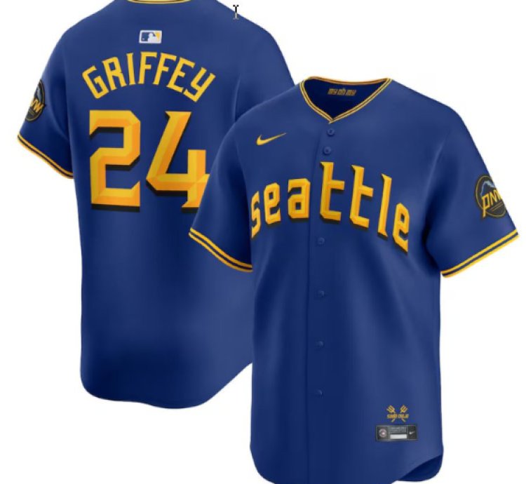 Ken Griffey Jr Seattle Mariners Royal City Connect Retired Vapor Limited Jersey - All Stitched