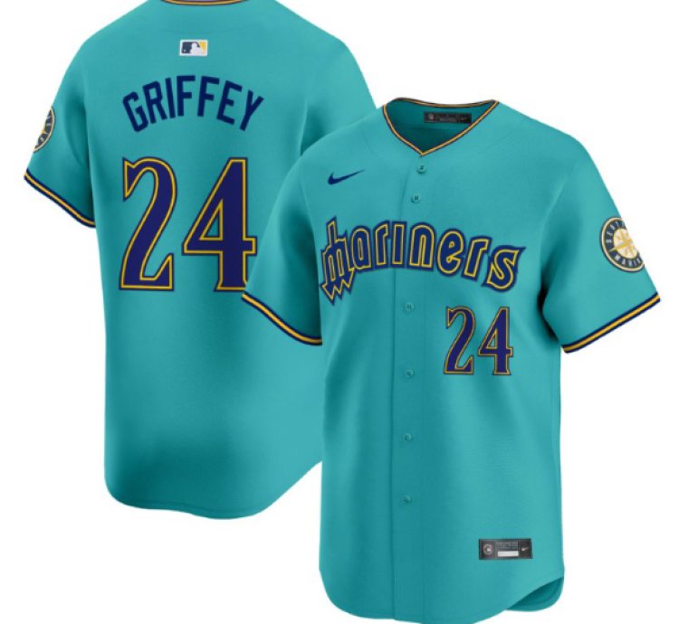 Ken Griffey Jr Jersey 24 Seattle Mariners 2025 Vapor Premier Limited Stitched Aqua