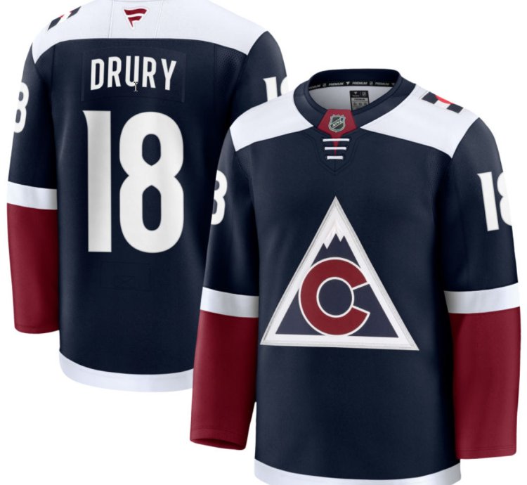 Mens Jack Drury Jersey 18 Colorado Avalanche All Stitched