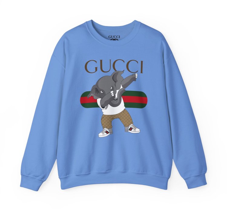 Gucci Elephant Carolina Blue Sweatshirt - Size Usa