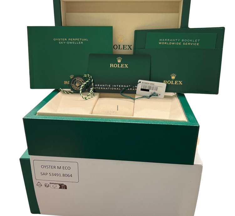 Rolex Sky-dweller 2025 New Papers Rolex Sky-dweller Green 42mm Juilee 18k Stainless 336934 Box
