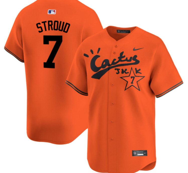Cj Stroud 7 Houston Astros Cactus Jack Men Jersey - Orange