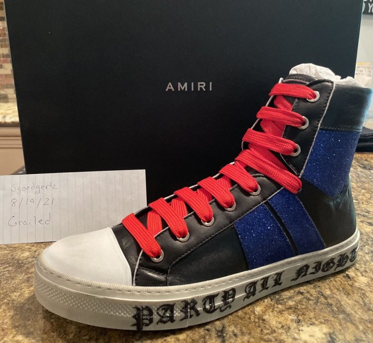 Amiri Party Glitter Stripe Sunset Black Blue