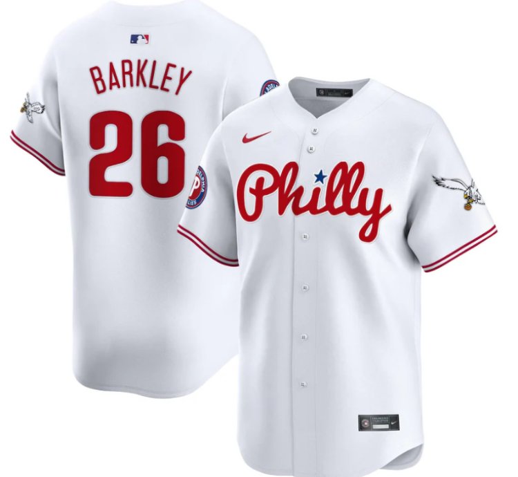 Saquon Barkley Jersey 26 Phillies And Eagles Vapor Premier Limited Stitched White