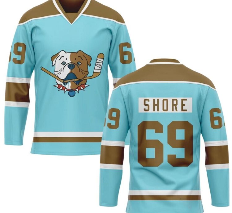 Mens Tronx Blueberry Bulldogs Blue Shore 69 Series Senior Fan Hockey Jerseys