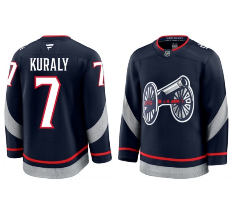 Mens Sean Kuraly Jersey 7 Columbus Blue Jackets 2025 Stadium Series