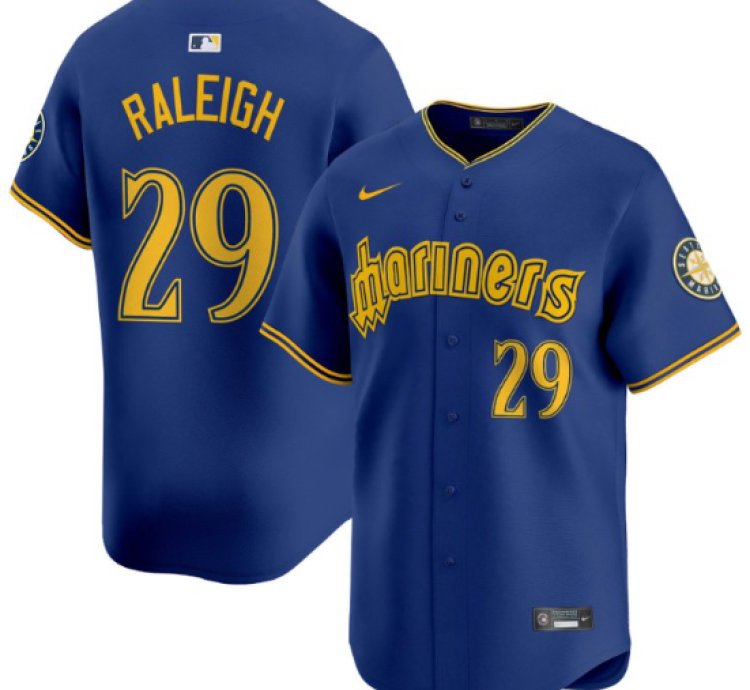 Cal Raleigh Jersey 29 Seattle Mariners 2025 Vapor Premier Limited Stitched Blue