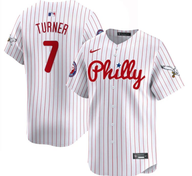 Trea Turner Jersey 7 Phillies And Eagles Vapor Premier Limited Stitched Pinstripe