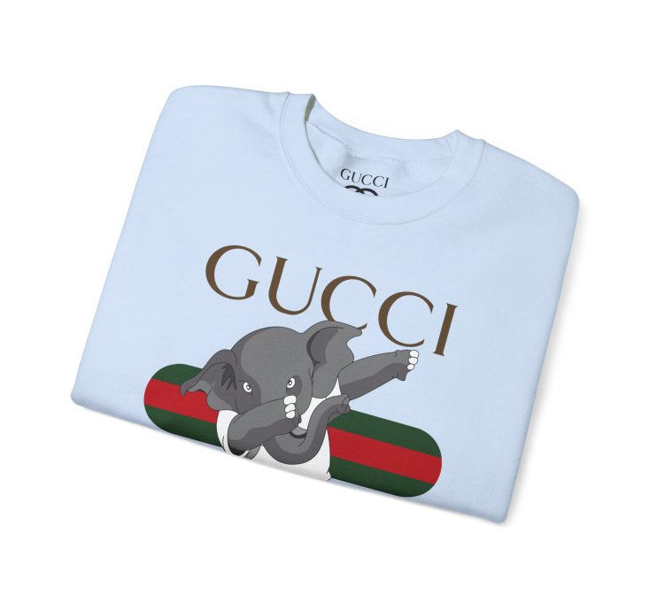 Gucci Elephant Light Blue Sweatshirt - Size Usa