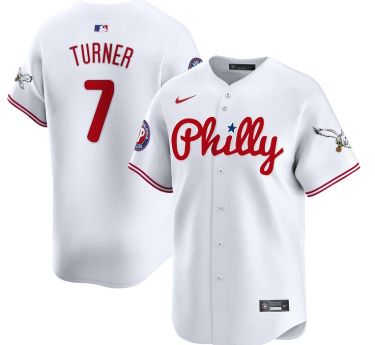 Trea Turner Jersey 7 Phillies And Eagles Vapor Premier Limited Stitched White
