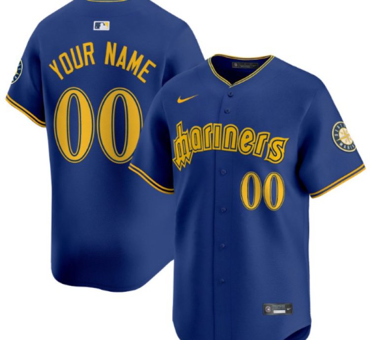 Custom Seattle Mariners Jersey 2025 Vapor Premier Limited Stitched Blue