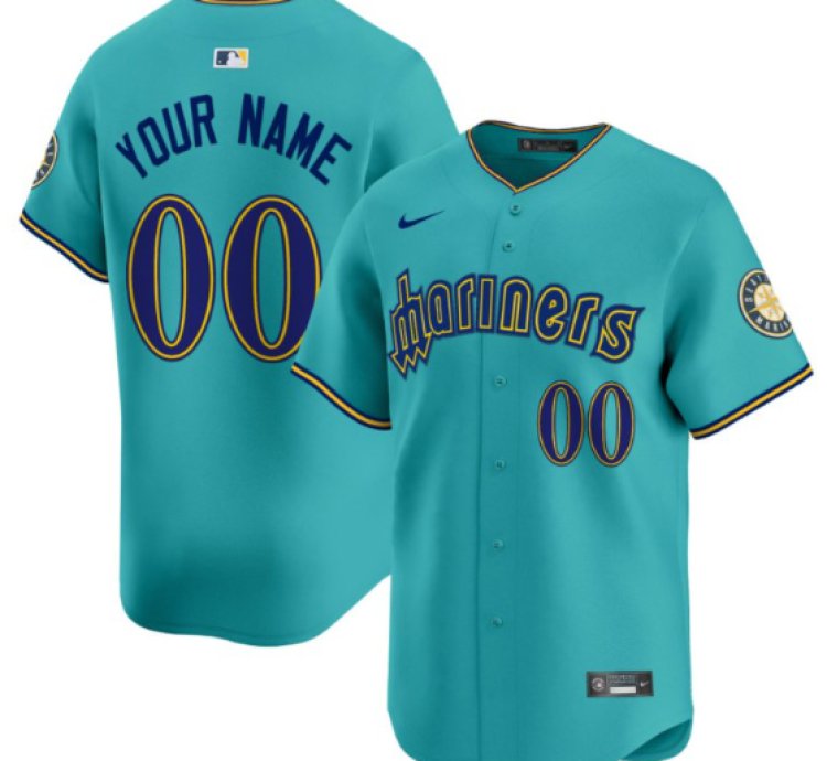 Custom Seattle Mariners Jersey 2025 Vapor Premier Limited Stitched Aqua