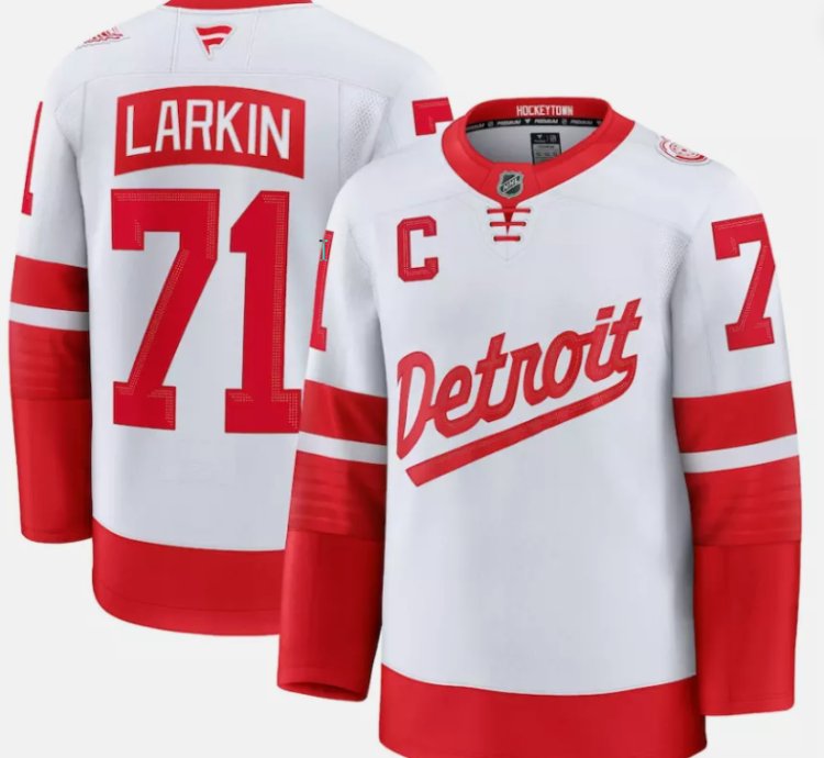 Mens Dylan Larkin Jersey 71 Detroit Red Wings White 2025 Stadium Stitched