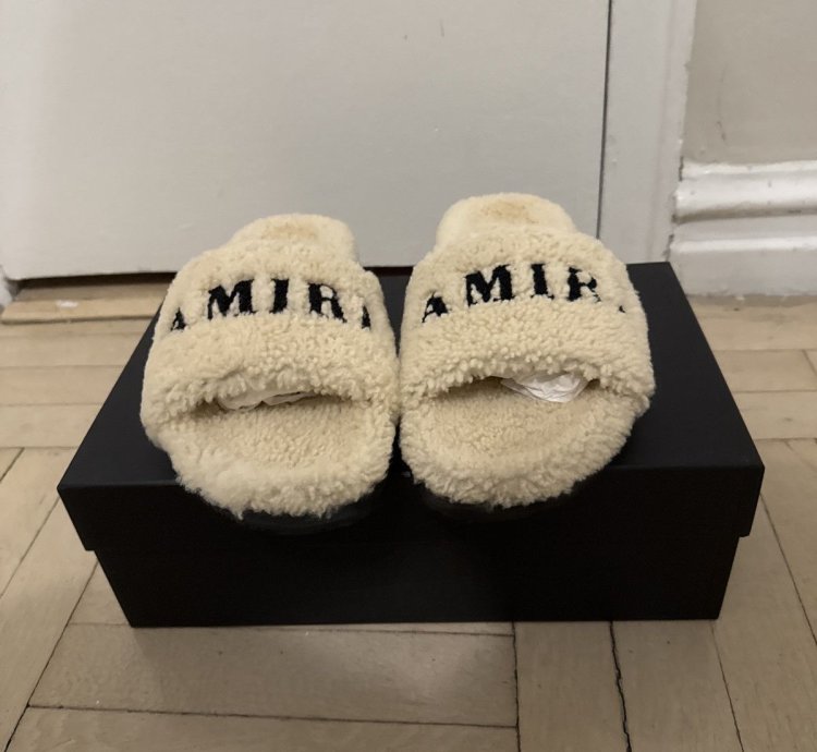 Amiri Shearling Slip On Slipper- Tan Size 42