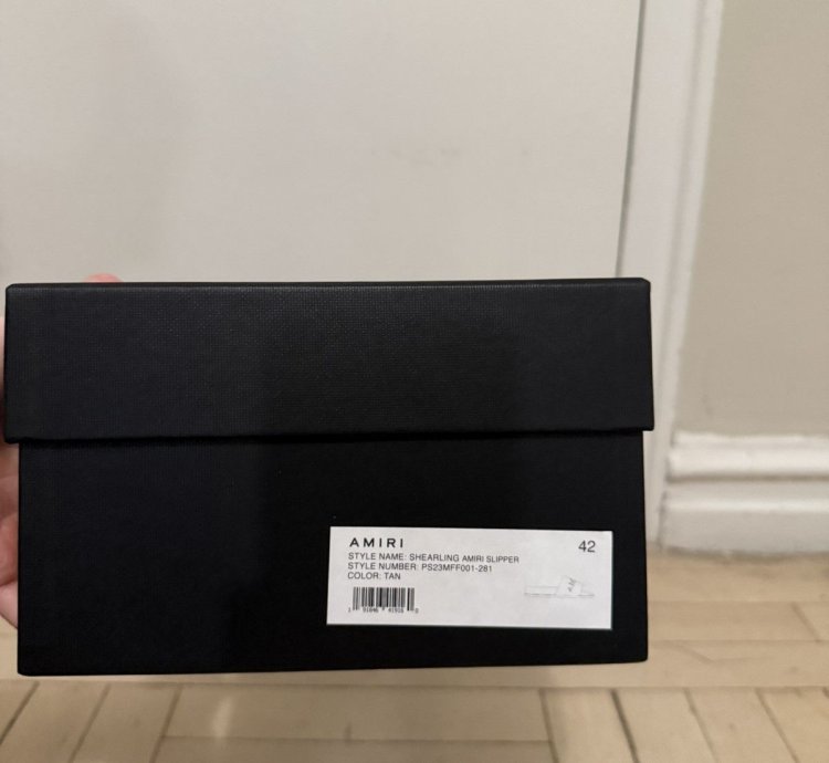 Amiri Shearling Slip On Slipper- Tan Size 42