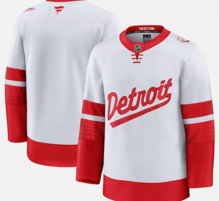 Mens Team Jersey Detroit Red Wings White 2025 Stadium Series Stitched