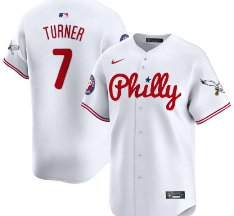 Trea Turner Jersey 7 Phillies And Eagles Vapor Premier Limited Stitched White
