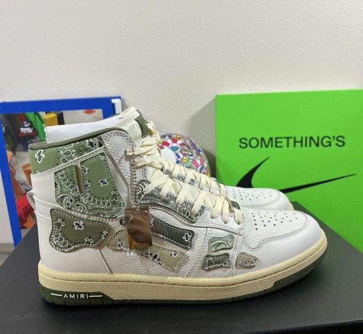 Amiri Skel High Bandana Paisley Green