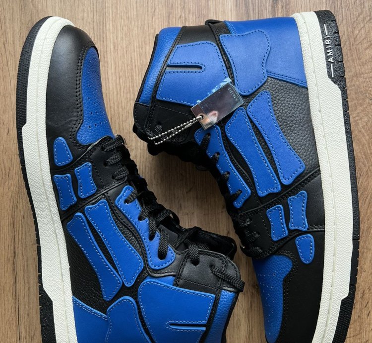 Amiri Skel High Sneaker Black Blue Size 43