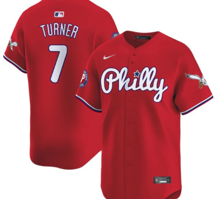 Trea Turner Jersey 7 Phillies And Eagles Vapor Premier Limited Stitched Red