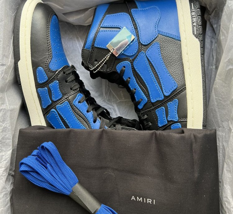 Amiri Skel High Sneaker Black Blue Size 43