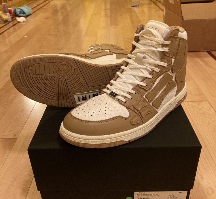 Amiri Skel High Tan White Eu 44 Us 11 Skeleton Hightop