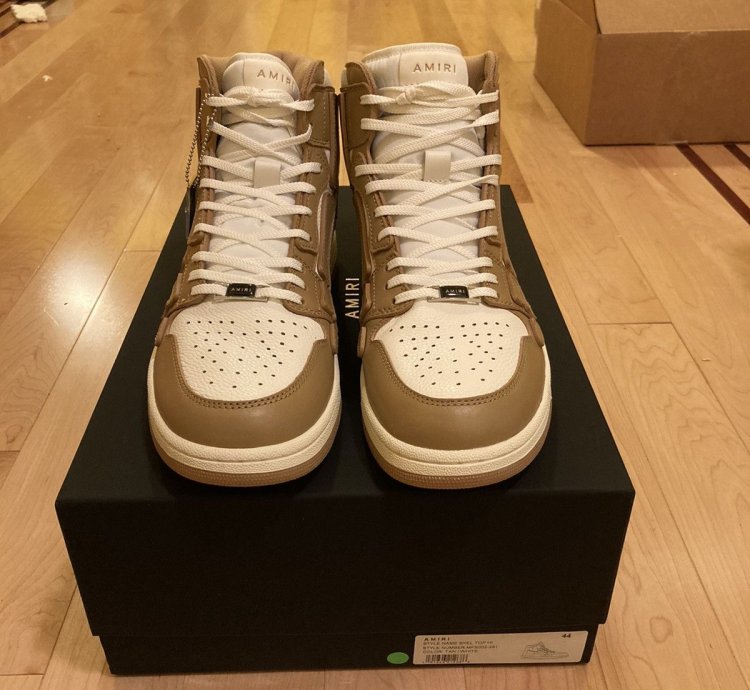 Amiri Skel High Tan White Eu 44 Us 11 Skeleton Hightop