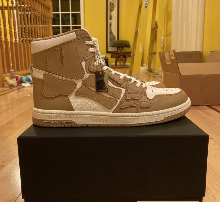 Amiri Skel High Tan White Eu 44 Us 11 Skeleton Hightop