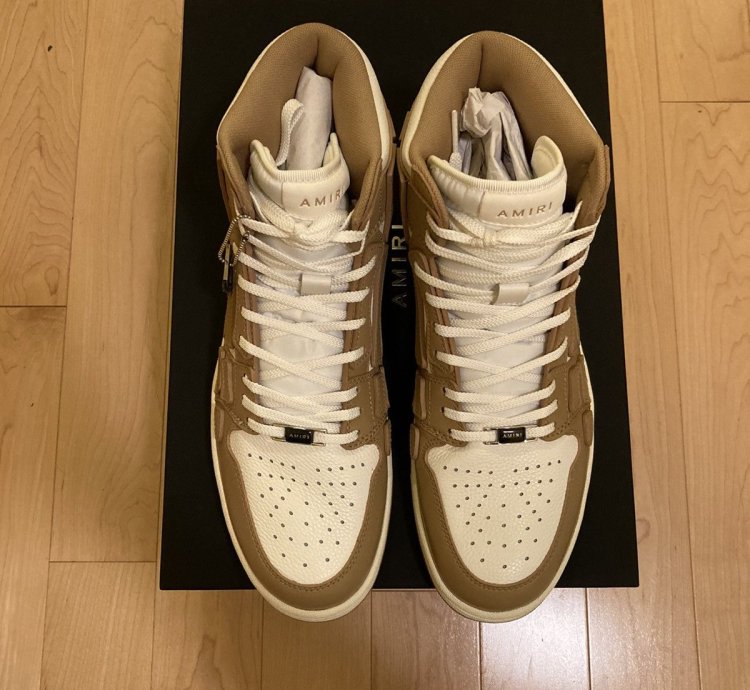 Amiri Skel High Tan White Eu 44 Us 11 Skeleton Hightop