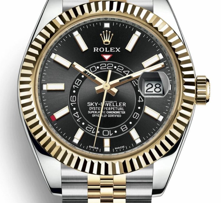 Rolex Sky-dweller 326933 Stainless Steel-yellow Gold Black Stick Dial Jubilee Bracelets 42mm