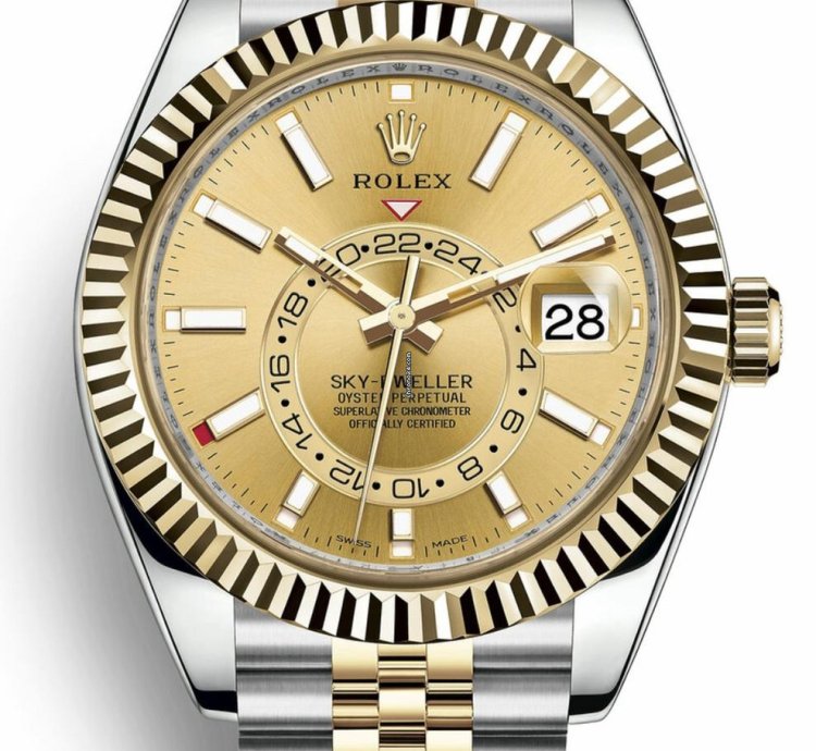 Rolex Sky-dweller 326933 Stainless Steel-yellow Gold Champ Stick Dial Jubilee Bracelets 42mm