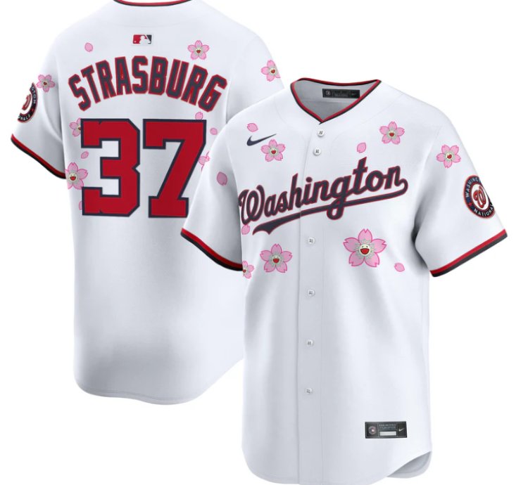 Stephen Strasburg Jersey 37 Washington Nationals Cherry Blossom Vapor Premier Limited Stitched White