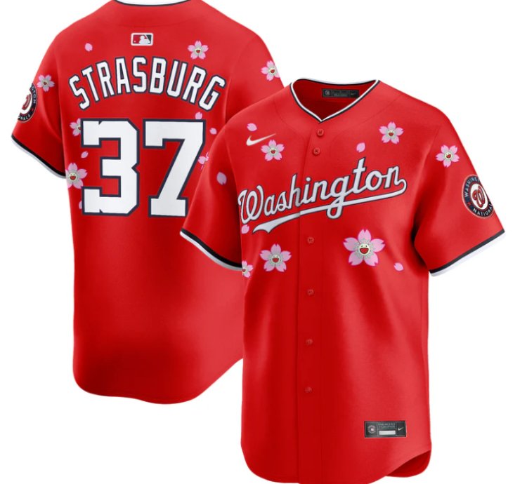 Stephen Strasburg Jersey 37 Washington Nationals Cherry Blossom Vapor Premier Limited Stitched Red