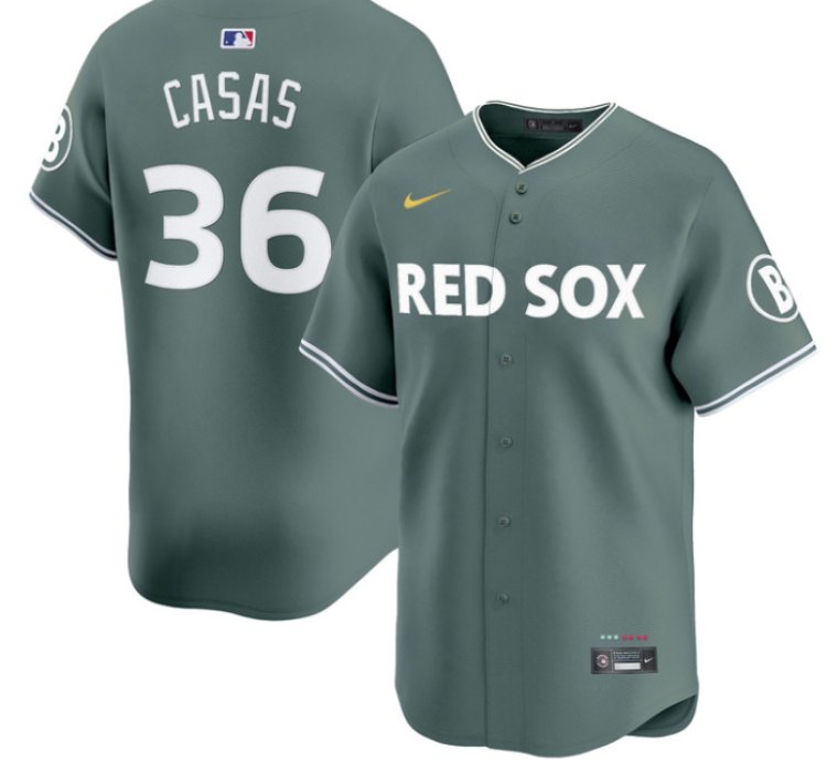 Triston Casas Jersey 36 Boston Red Sox 2025 City Connect Vapor Premier Limited Stitched Green